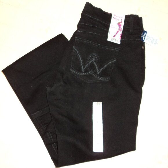 NWT Wrangler Mae Women's 11/12 x 34 Black Jeans Pants Bootcut Sits Above Hip - Picture 1 of 10